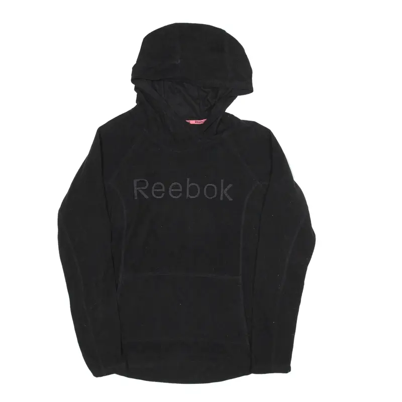 REEBOK Fleece Hoodie Black Pullover Womens M