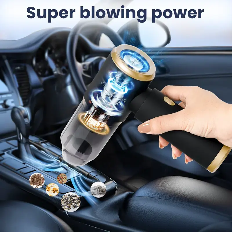 4 In 1 21000PA Portable Compressed Air Duster-Reusable Electric, 60000 RPM Vacuum Cleaner Cordless Car Cleaning Tools Househo...