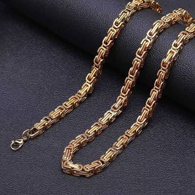 Stainless Steel Byzantine Chains Necklaces for Men
