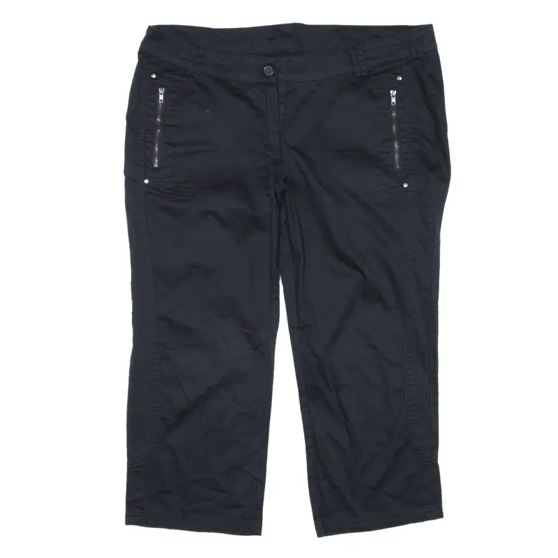 Trousers Black Regular Straight Womens W34 L20
