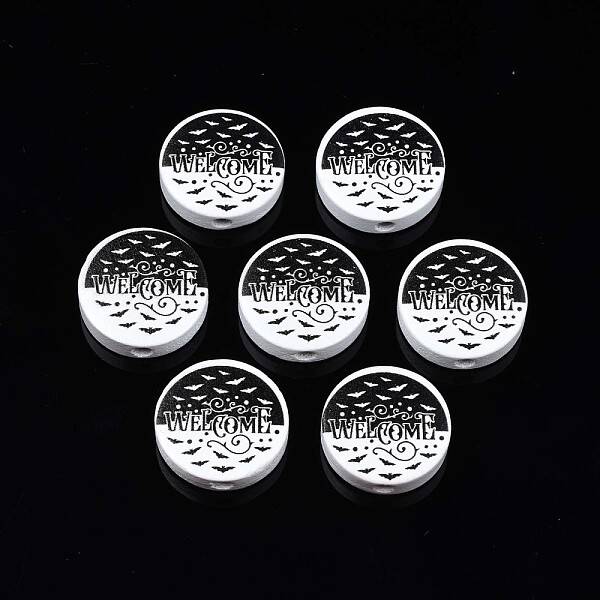 Halloween Printed Natural Wood Beads