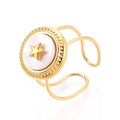 Ion Plating(IP) 304 Stainless Steel Adjustable Open Cuff Rings for Women