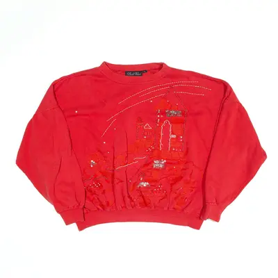 PAOLA VANNI Christmas Sweatshirt Red Womens L