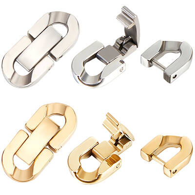 6Pcs 2 Colors 304 Stainless Steel Fold Over Clasps