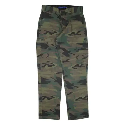 DICKIES Cargo Camo Mens Trousers Green Slim Straight W32 L32