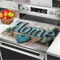Letter & Fruit Pattern Gas Stove Cooktop Panel Protector Cover, 1 Count Scratch Resistant & Easy To Clean Stove Top Protector...