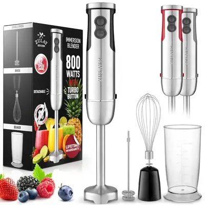 3-in-1 Immersion Blender Handheld - Powerful 800 Watt 12 Speed Emulsion Mixer