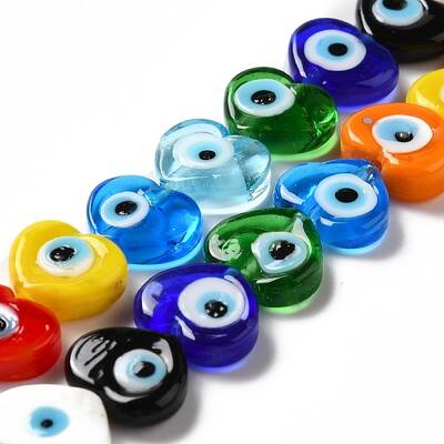 Handmade Evil Eye Lampwork Beads Strands