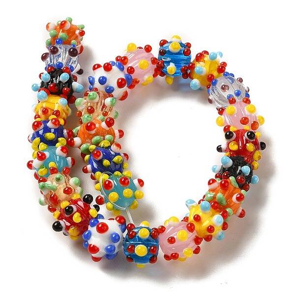 Handmade Pumpkin Spot Lampwork Beads