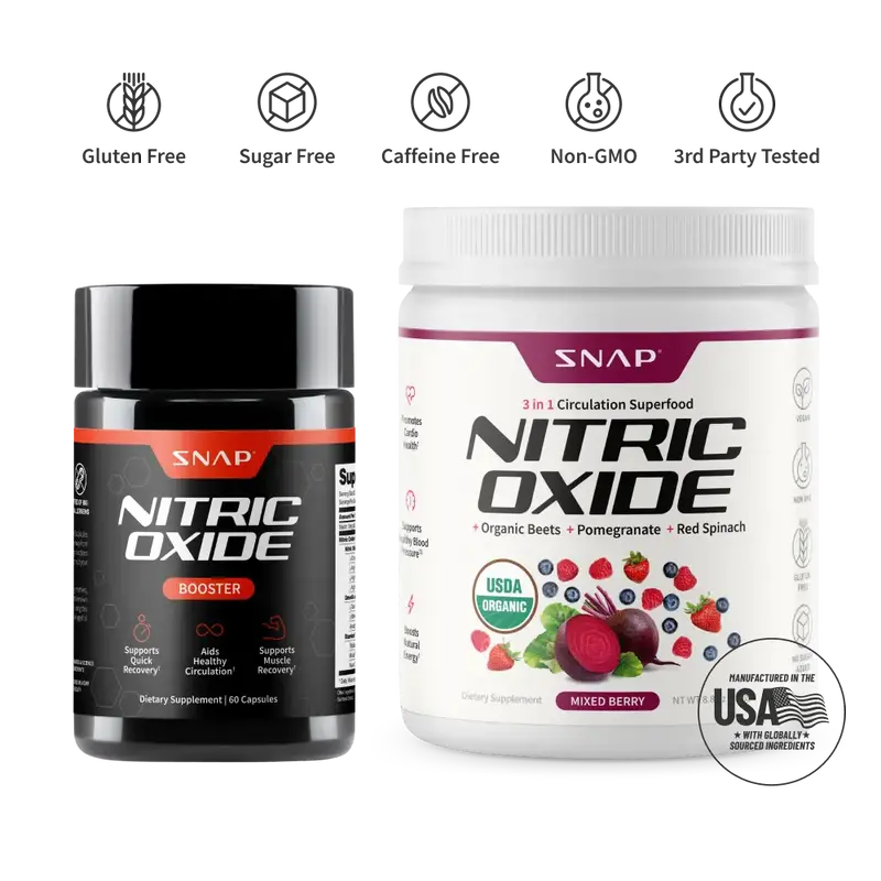 Snap Supplements - Nitric Oxide Beets + Nitric Oxide Booster 60ct Bundle - Natural Supplements