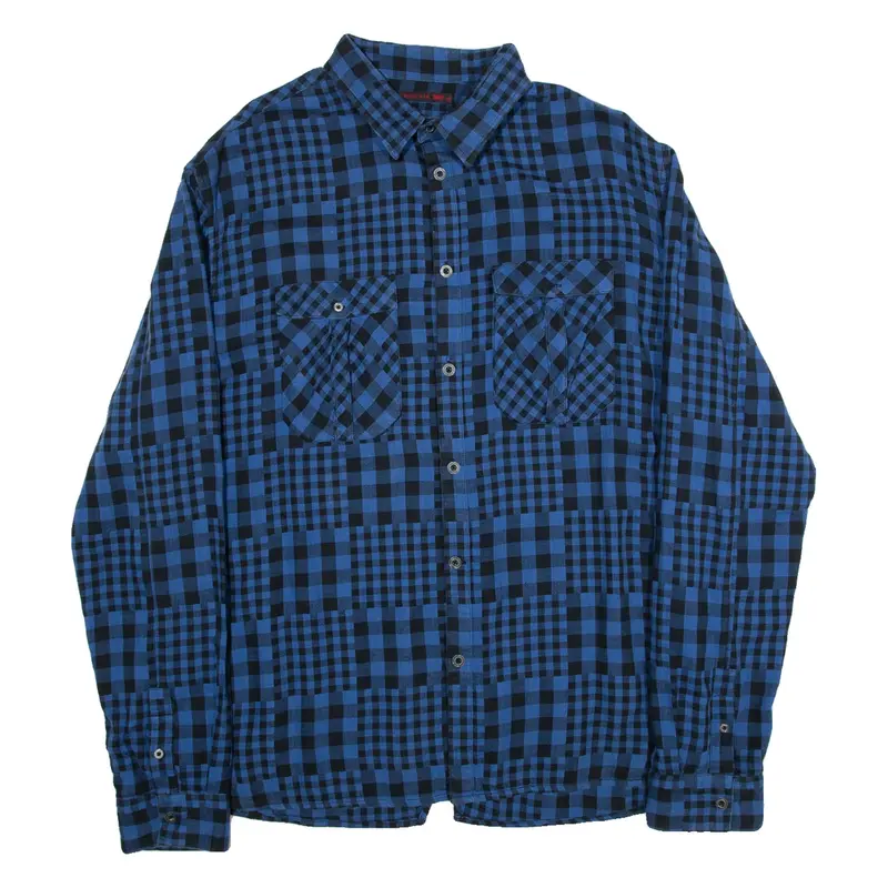 LEVI'S Mens Shirt Blue Plaid Long Sleeve XL