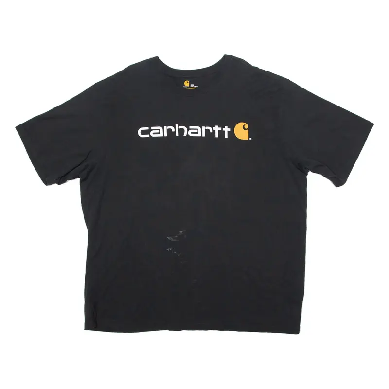 CARHARTT Mens T-Shirt Black Crew Neck 2XL