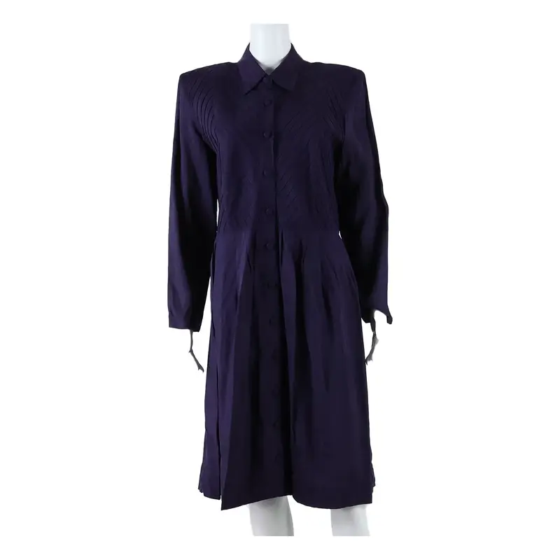 COLDWATER CREEK Womens A-Line Dress Purple Long Sleeve Midi M