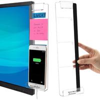 Computer Monitor Side Panel, 2 Counts Transparent Creative Monitor Side Panel with Sticky Note Holder, Desk Accessories for H...