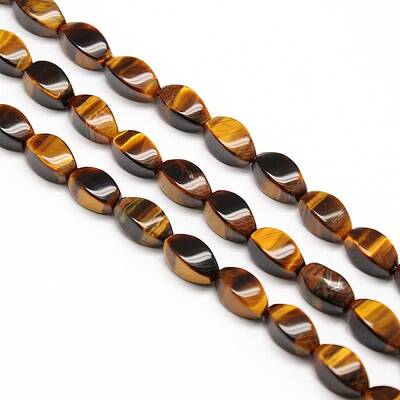 Natural Twist Tiger Eye Beads Strands