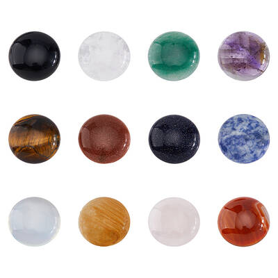 12Pcs 12 Styles Natural & Synthetic Mixed Gemstone Cabochons