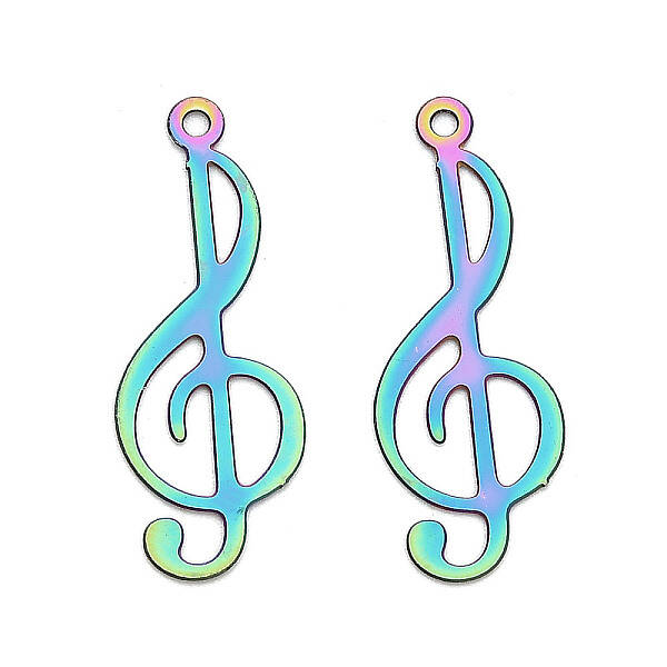 201 Stainless Steel Etched Metal Embellishments Pendants