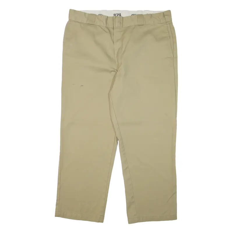 DICKIES 874 Workwear Mens Trousers Beige Regular Straight W36 L28