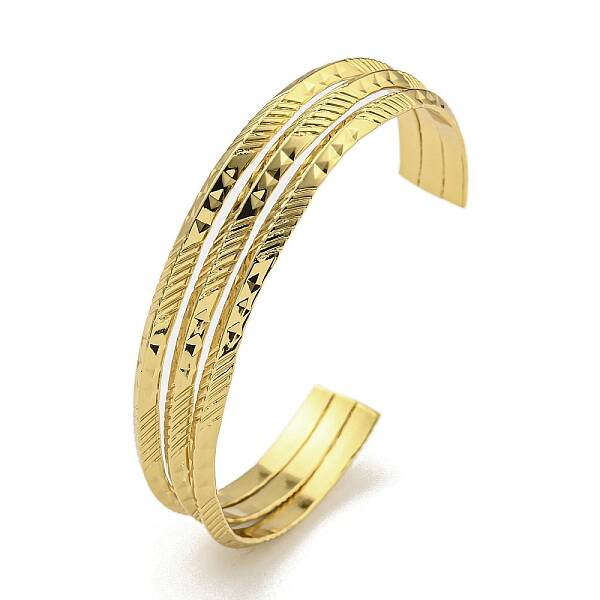 PVD Vacuum Plating 202 Stainless Steel Multi-strand Open Cuff Bangles for Women