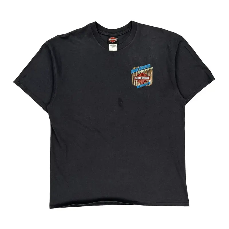 Smoky Mountain Harley Davidson Graphic T-Shirt - XL Black Cotton