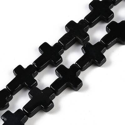 Natural Black Stone Beads Strands