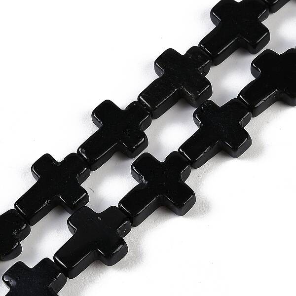 Natural Black Stone Beads Strands