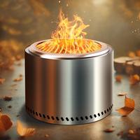 HGD Modern Safety Smokeless Fire Pit Outdoor Wood Burning Stainless Steel Large Firepit for Backyard Patio Garden Bonfire Ben...