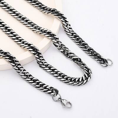 6MM 201 Stainless Steel Cuban Link Chain Necklaces