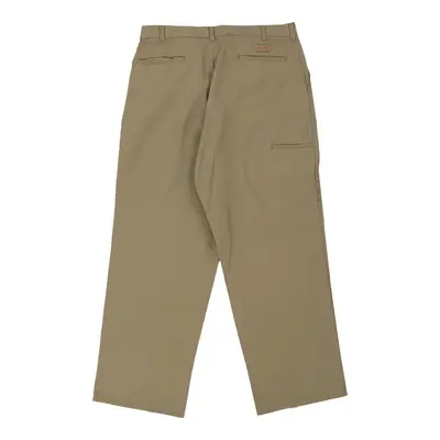 Dickies Double Knee Trousers - 37W 32L Beige Cotton Blend