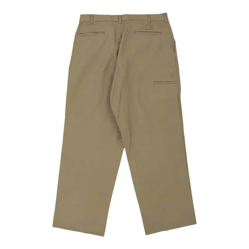 Dickies Double Knee Trousers - 37W 32L Beige Cotton Blend