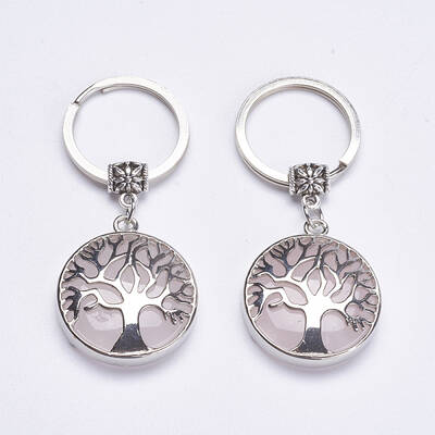 Natural Rose Quartz Keychain