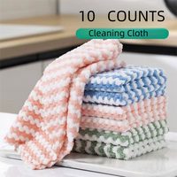 [6.7*6.7inch] small size 10 Counts Microfiber Cleaning Cloth Super Soft Absorbent Dish Towels Rags for Washing Dishes and Kit...