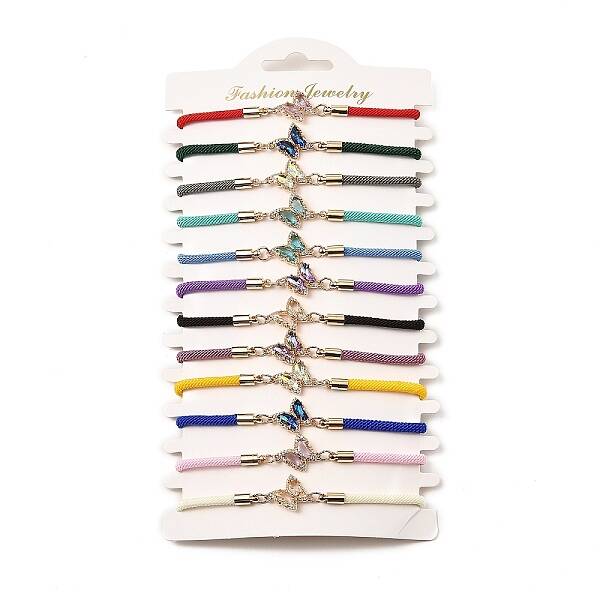 12Pcs 12 Colors Polyester Bracelets