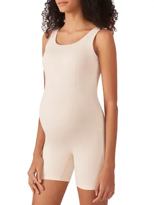 POSHDIVAH Women's Maternity Bodysuit Pregnancy Shapewear Double Lined Sleeveless Tank Top Shorts Romper Jumpsuit pregnancy su...