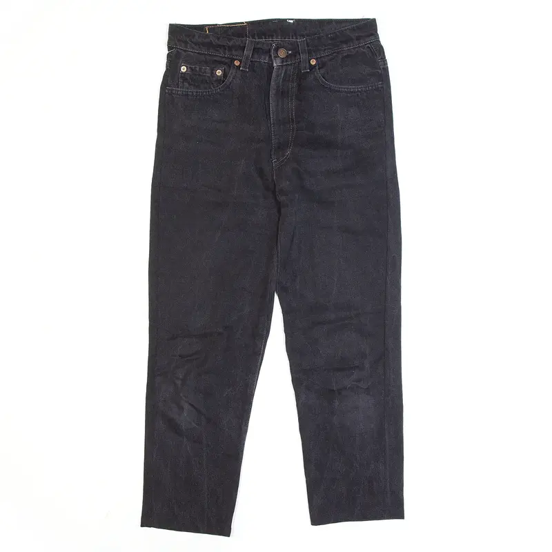 LEVI'S Altered Black Denim Slim Tapered Jeans Womens W28 L23