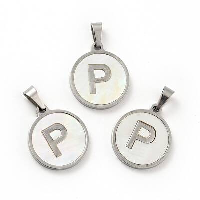 304 Stainless Steel with White Shell Pendants