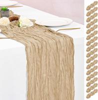 16 Pack Table Runner 10FT 20x120 Cheesecloth Table Runner Boho Gauze Table Runners Long Rustic Sheer Fabric Cheese Cloth Tabl...