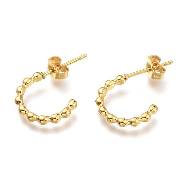 304 Stainless Steel Half Hoop Earrings