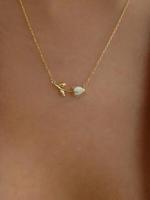 Elegant Style Tulip Design Chain Necklace for Girlfriend, Floral Pendant Matching Necklace, Women's Fashion Y2k Jewelry Acces...
