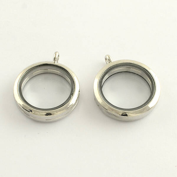 Alloy Photo Frame Living Memory Floating Locket Pendants