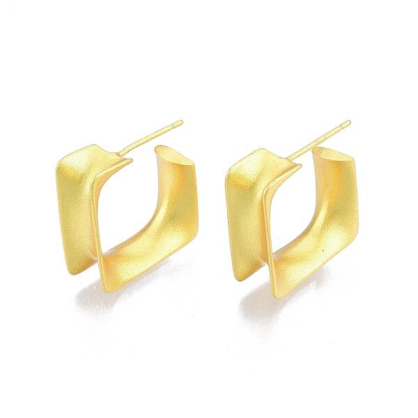 Rack Plating Brass Square Stud Earrings