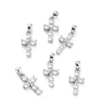 Brass Micro Pave Cubic Zirconia Pendant