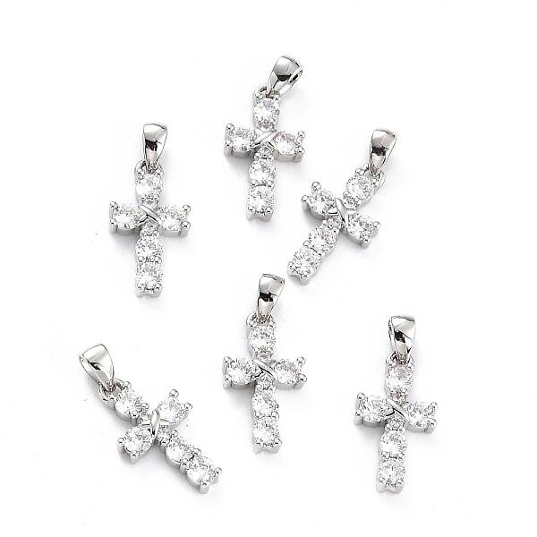 Brass Micro Pave Cubic Zirconia Pendant