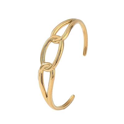 Ion Plating(IP) 304 Stainless Steel Cuff Bangles for Women