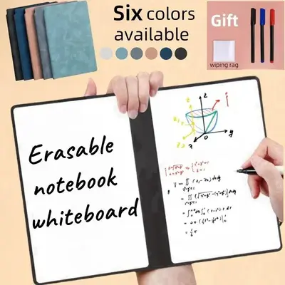Portable Erasable Whiteboard Notebook, 1 Set Including 1 Count Reusable Whiteboard Notebook, 3 Counts Mixed Color Whiteboard ...