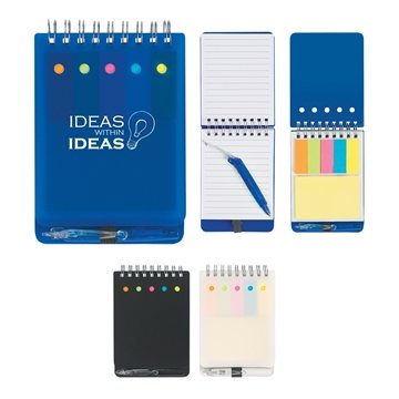 100 Customized Spiral Jotter With Sticky Notes, Flags & Pen - 80 ...