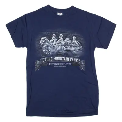 DELTA Stone Mountain Park USA T-Shirt Blue Short Sleeve Mens S
