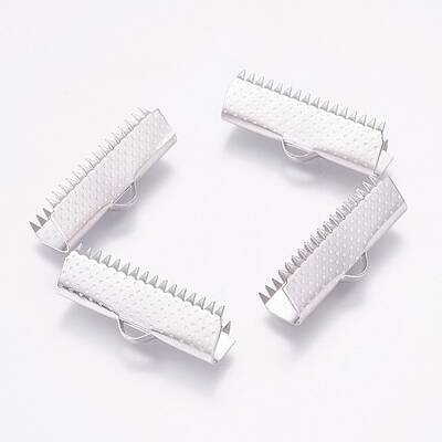 Tarnish Resistant 304 Stainless Steel Ribbon Crimp Ends