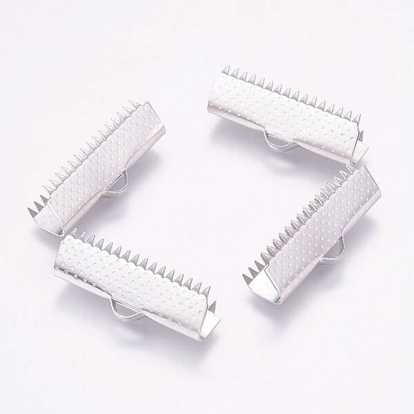 Tarnish Resistant 304 Stainless Steel Ribbon Crimp Ends