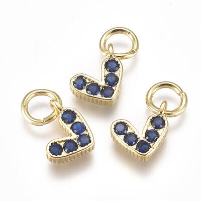 Brass Micro Pave Cubic Zirconia Charms
